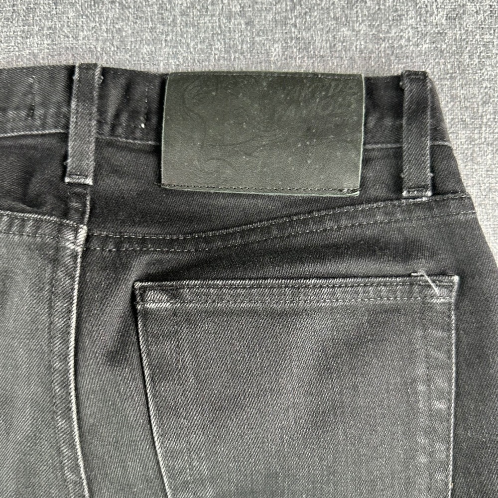 Naked & Famous Jeans Mens 28 Weird Guy Black Cobra Stretch Selvedge Button Fly - Picture 6 of 12